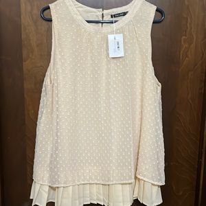 Womens Pleated Dot Top, 1X